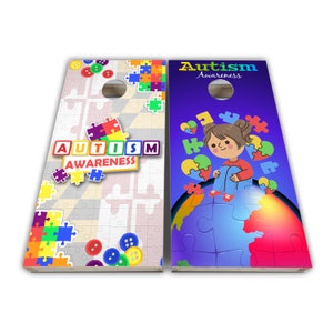 Autism Awareness Cornhole Wraps - Cornhole Wraps - Cornhole Skins - Vinyl Wrap - Laminated Set