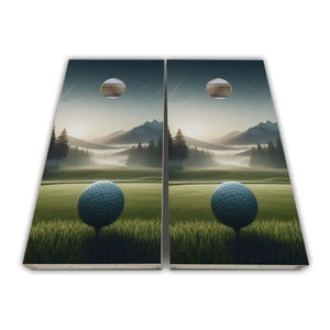 Mountain Side Golf Cornhole Wraps - Cornhole Wraps - Cornhole Skins - Vinyl Wrap - Laminated Set