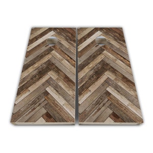 Brown Wood Planks Cornhole Wraps - Cornhole Wraps - Cornhole Skins - Vinyl Wrap - Laminated Set