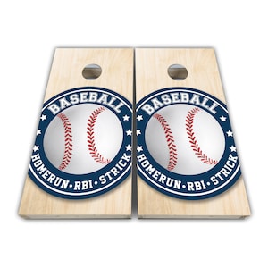 Baseball Cornhole Wrap Set - Cornhole Wraps - Cornhole Skins - Vinyl Wrap - Laminated Set