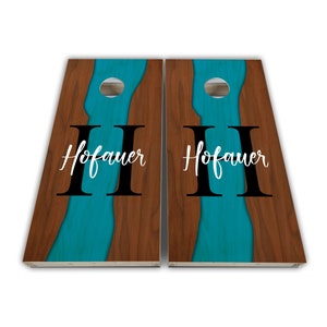 Resin Wood Personalized Cornhole Wraps - Cornhole Wraps - Cornhole Skins - Vinyl Wrap - Laminated Set