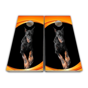 Pure Breed Doberman Cornhole Wraps - Cornhole Wraps - Cornhole Skins - Vinyl Wrap - Laminated Set