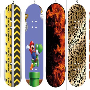 Custom Laminated Vinyl Skateboard Deck Wrap / Skin - Up to 34" x 12" - Board NOT Included - 3M's Quality Vinly and High Quality Inks image 2