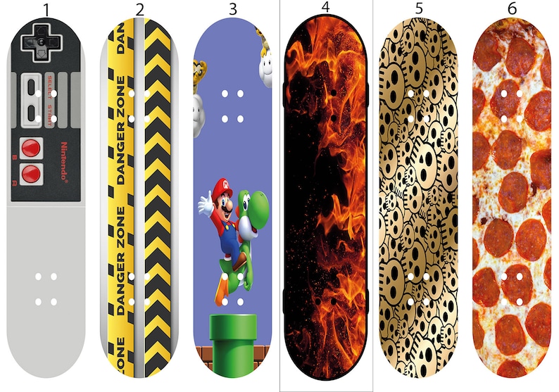 Custom Laminated Vinyl Skateboard Deck Wrap / Skin - Up to 34" x 12" - Board NOT Included - 3M's Quality Vinly and High Quality Inks image 2