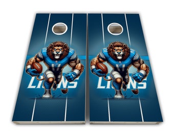 Envolturas de Cornhole de los Detroit Lions - Envolturas de Cornhole - Pieles de Cornhole - Envoltura de vinilo - Conjunto laminado
