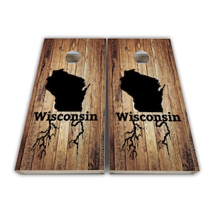 Wisconsin Roots Cornhole Wraps - Cornhole Wraps - Cornhole Skins - Vinyl Wrap - Laminated Set