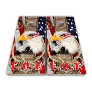 American Eagle FOE Eagles Cornhole Wraps - Cornhole Wraps - Cornhole Skins - Vinyl Wrap - Laminated Set