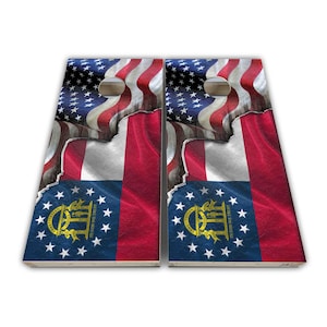 USA Georgia State Flag Cornhole Wraps - Cornhole Wraps - Cornhole Skins - Vinyl Wrap - Laminated Set