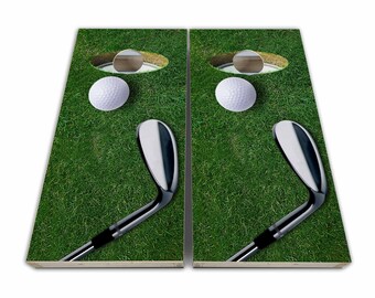 Putter Golf Cornhole Wraps - Cornhole Wraps - Cornhole Skins - Vinyl Wrap - Laminated Set