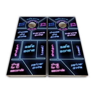 Drinking Game Cornhole Wraps - Cornhole Wraps - Vinyl Wrap - Laminated Set