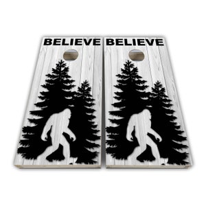 Believe Big Foot Cornhole Wraps - Cornhole Wraps - Cornhole Skins - Vinyl Wrap - Laminated Set