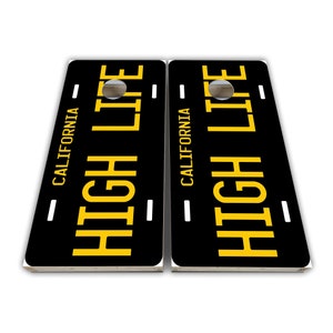 High Life California Cornhole Wraps - Cornhole Wraps - Cornhole Skins - Vinyl Wrap - Laminated Set