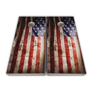 Distressed American Flag Cornhole Wraps - Cornhole Wraps - Cornhole Skins - Vinyl Wrap - Laminated Set