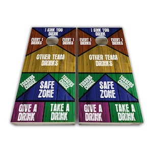 Drinking Game Cornhole Wraps - Cornhole Wraps - Cornhole Skins - Vinyl Wrap - Laminated Set