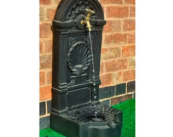 Garden Brass Tap Water Feature Self Contained Outdoor Wall Ornament Fountain