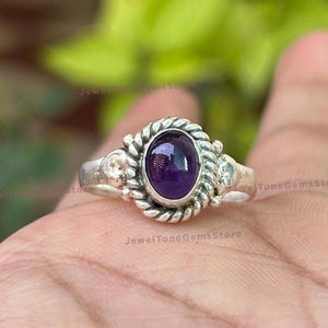 Natural Amethyst Ring, 925 Sterling Silver Ring, Oval Amethyst Ring, Purple Amethyst Ring, Anniversary Ring, Handmade Ring, Women Rings