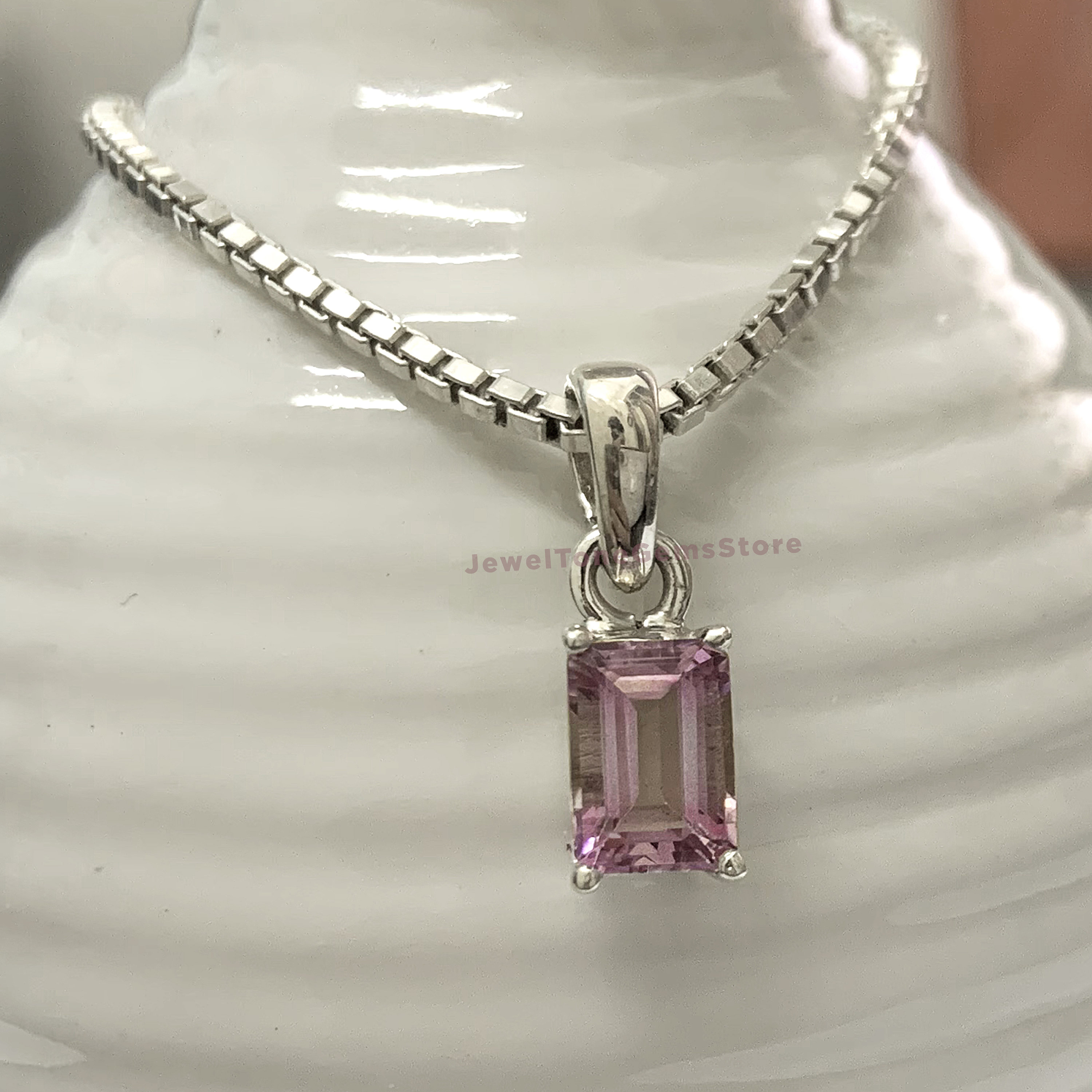 Pink Tourmaline Pendant 925 Sterling 