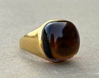 Rökkvarts sterlingsilver solitärring - Unisex statementring