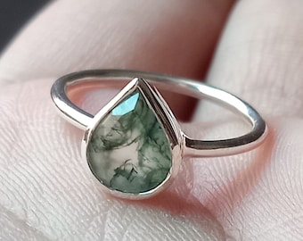 Bague Ancienne Camée En Argent Sterling Massif - Taille 60 - Style Ovale - Antique
