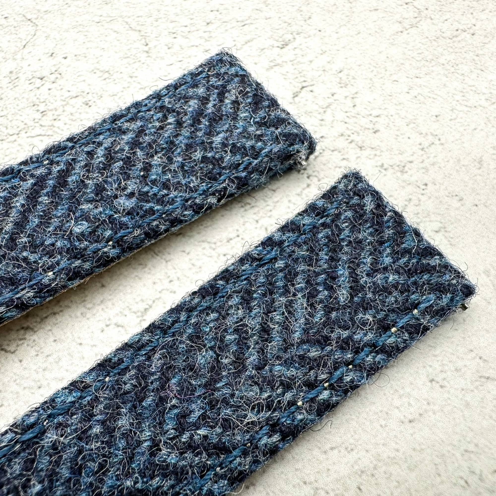 Woven Herringbone Fabric Watch Strap Tweed Style, Quick Release 