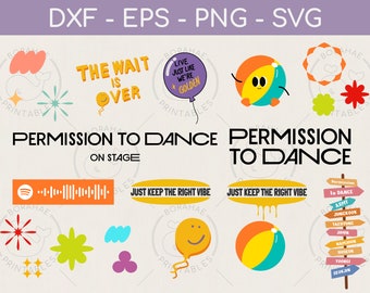 FULL SET - BTS Permission to Dance Logo - Svg Png Dxf Eps