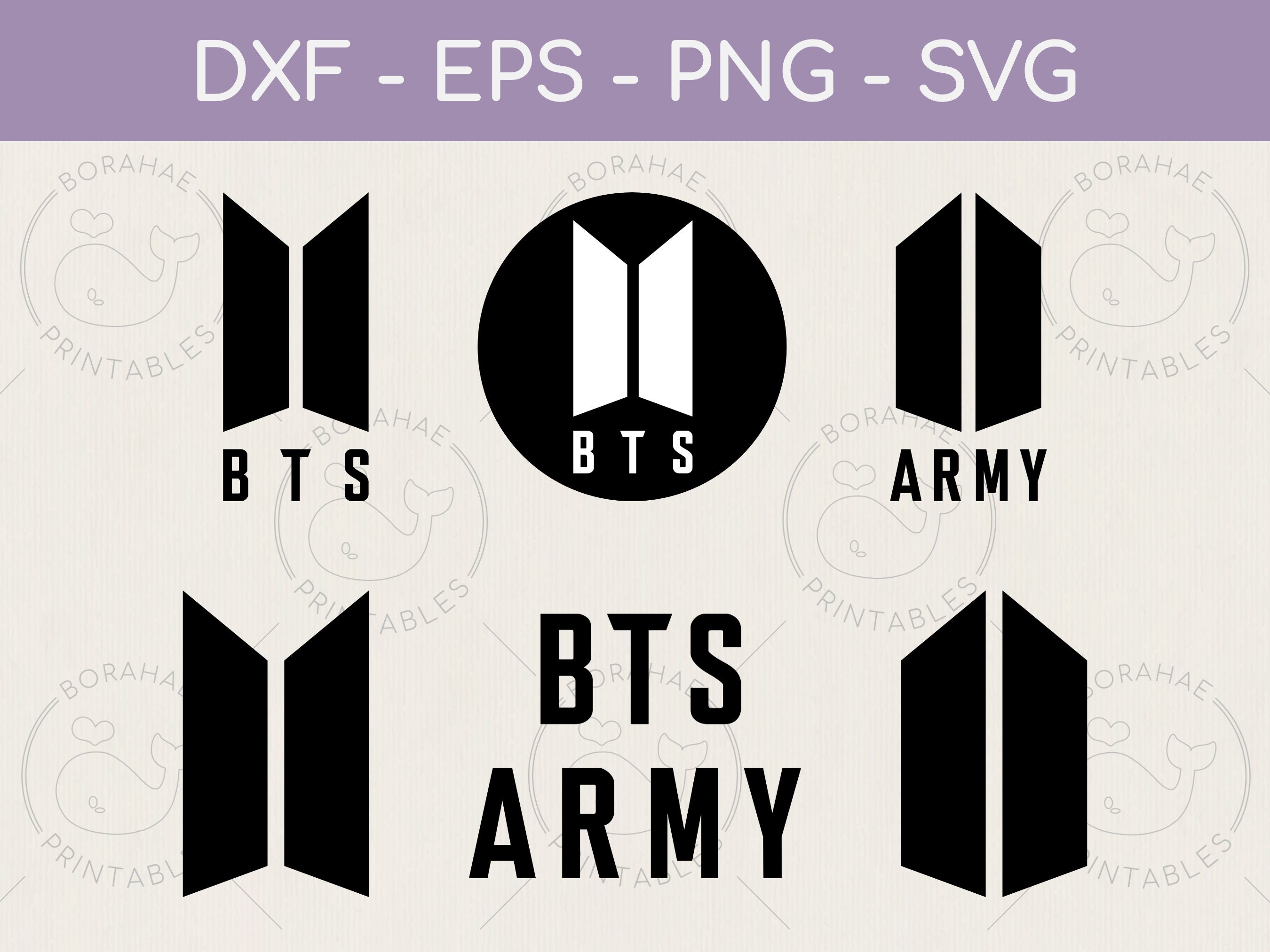 BTS Army logo bundle svg png dxf eps Bangtan kpop - Etsy México