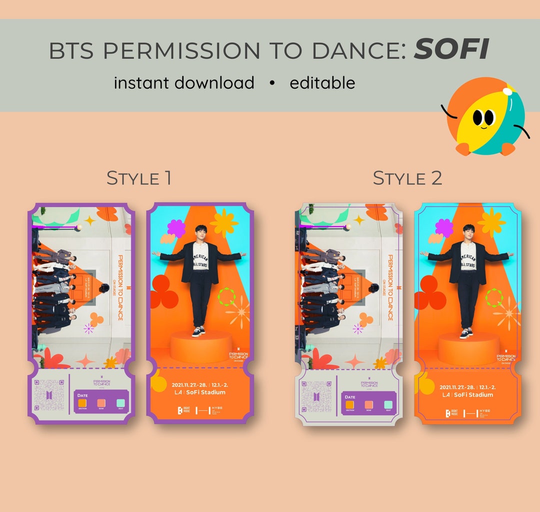BTS PTD Permission to Dance Sofi Concert TICKET, Jungkook Version