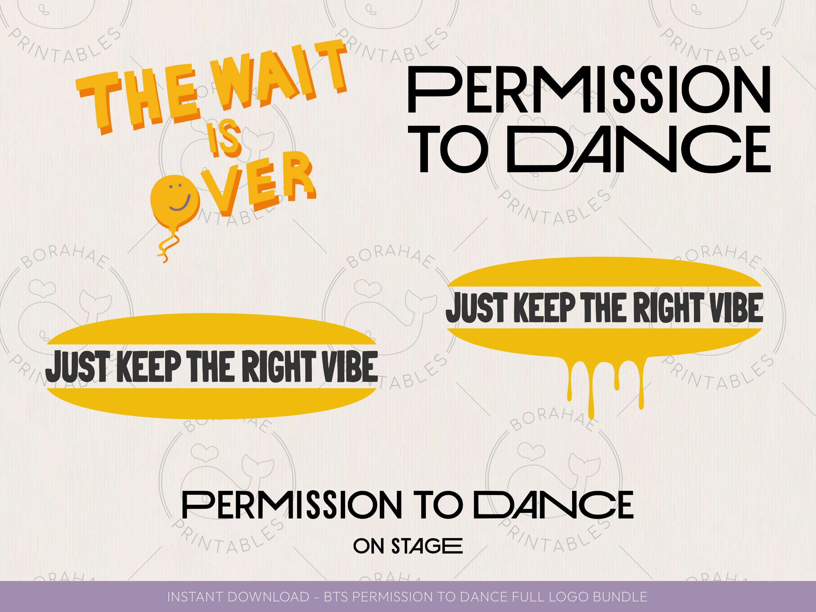 FULL SET - BTS Permission to Dance Logo - Svg Png Dxf Eps FULL SET - BTS Permission to Dance Logo - Svg Png Dxf Eps