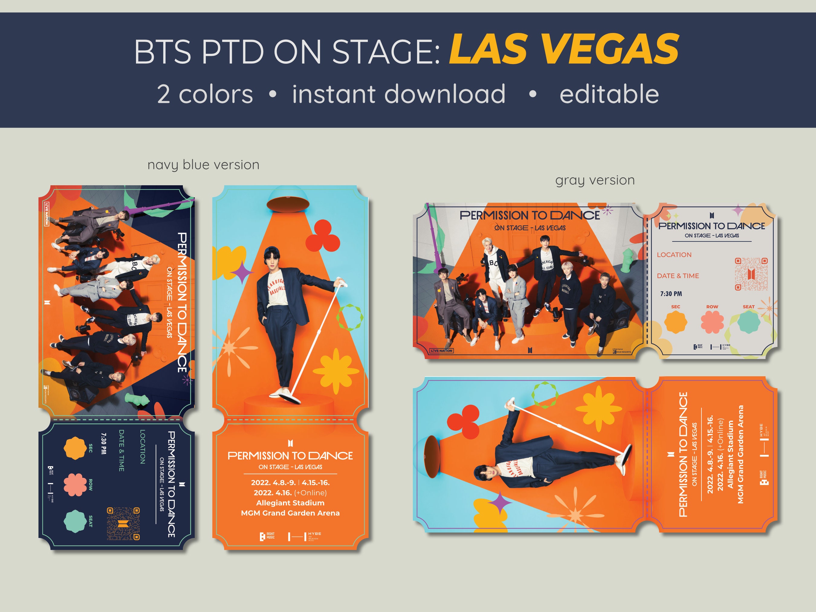 Las Vegas - Jin - BTS PTD Permission to Dance SOUVENIR Ticket