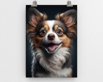 Adorable lindo perro cachorro cartel impresión, tierno amigo canino, arte digital, arte moderno, decoración de la pared, perfecto para el hogar y la oficina - gran artículo de regalo
