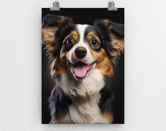 Adorable lindo perro cachorro cartel impresión, tierno amigo canino, arte digital, arte moderno, decoración de la pared, perfecto para el hogar y la oficina - gran artículo de regalo