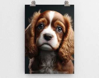Adorable lindo perro cachorro cartel impresión, tierno amigo canino, arte digital, arte moderno, decoración de la pared, perfecto para el hogar y la oficina - gran artículo de regalo