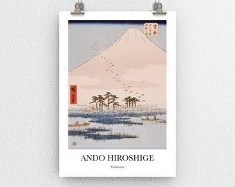 Yoshiwara de Ando Hiroshige - Póster de impresión de arte japonés vintage reproducido - Decoración de pared para el hogar y la oficina - Tamaños A6 A5 A4 A3 A2