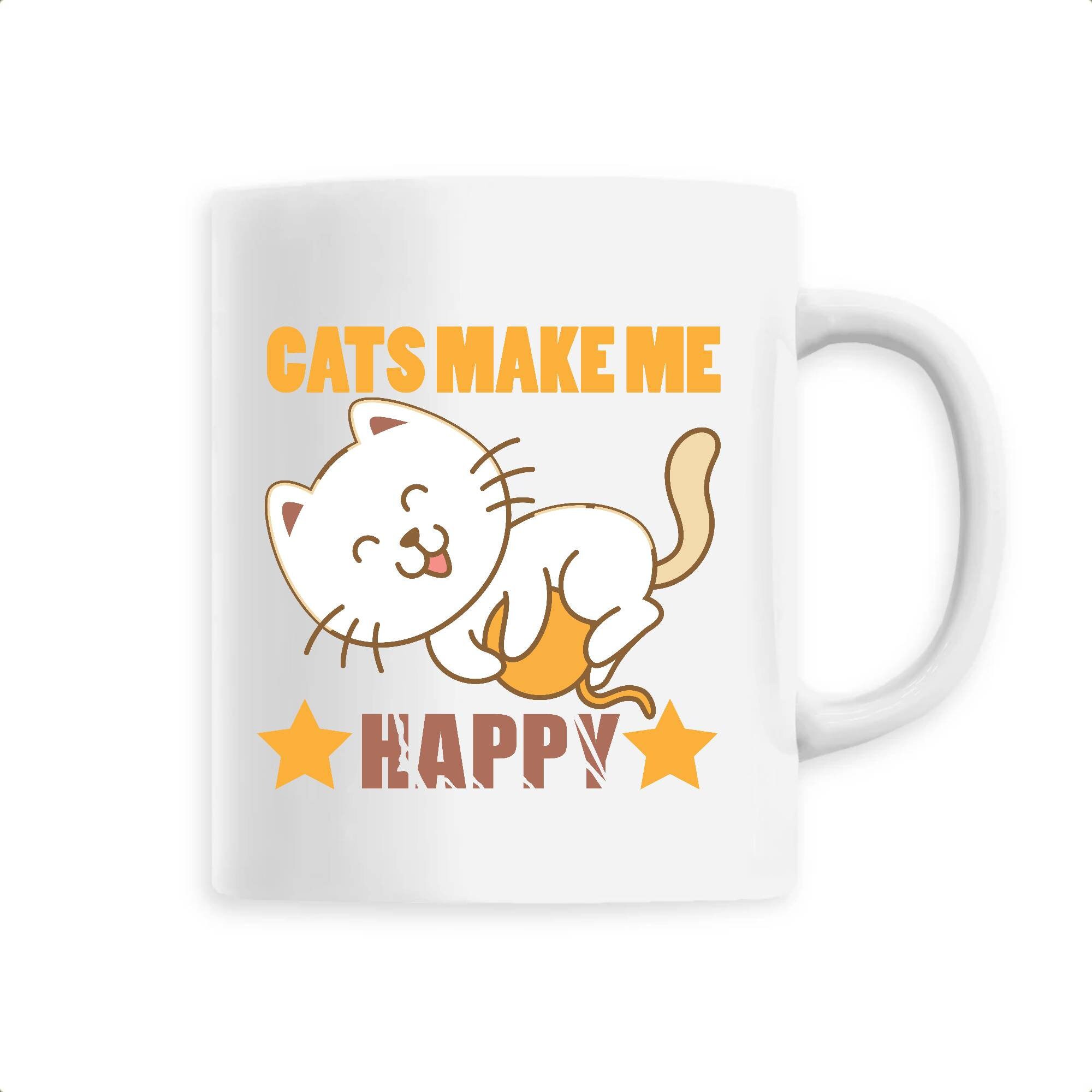 Mug Céramique Imprimé Cats Make Me Happy