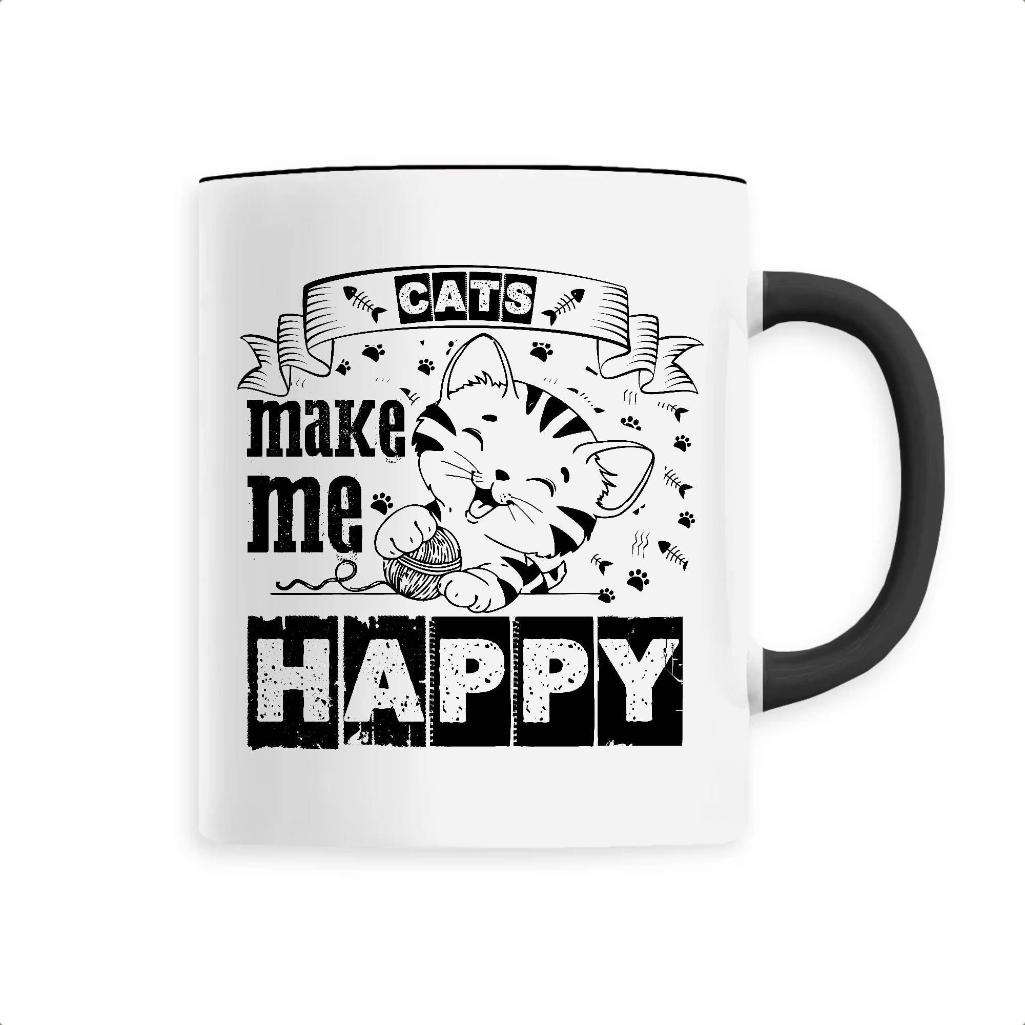 Mug Céramique Chat Cats Make Me Happy