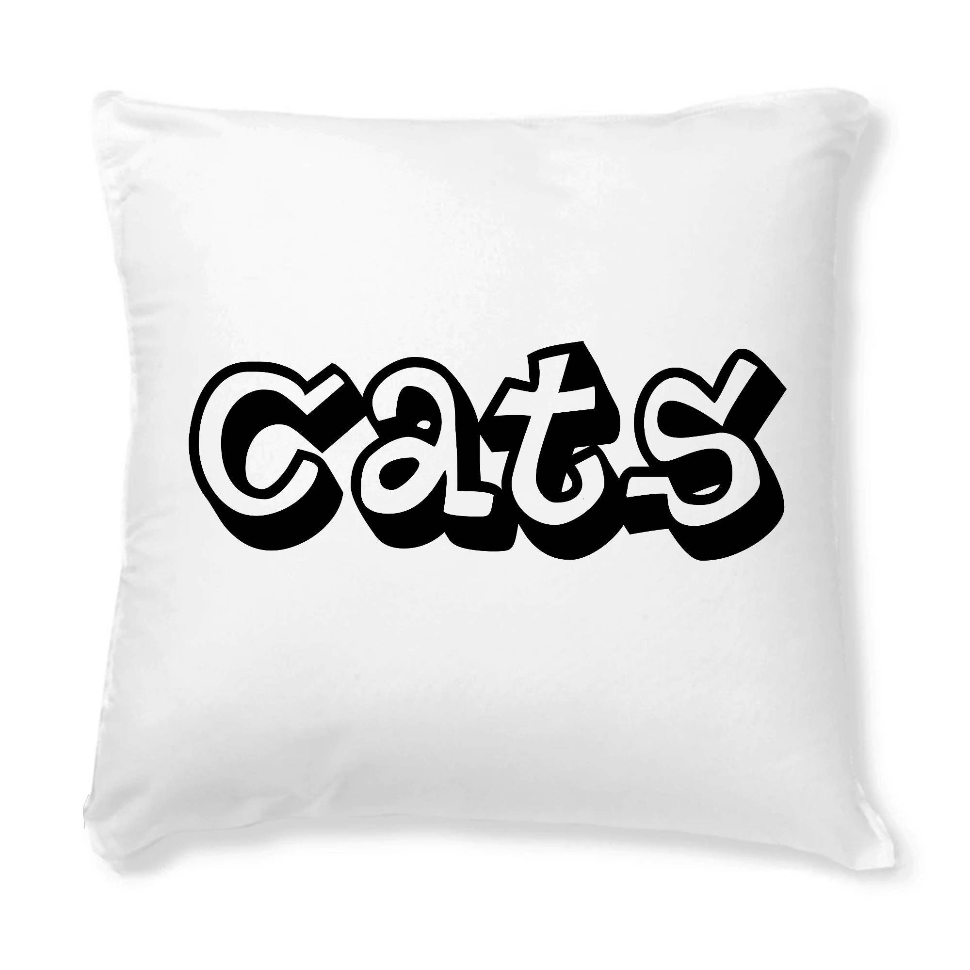 Housse de Coussin Chat Imprimé Cats
