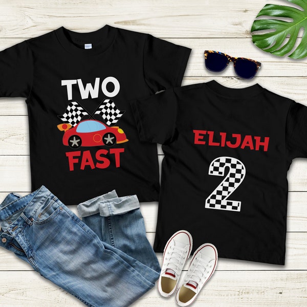 two fast birthday shirt, race car birthday shirt, 2nd birthday shirt, racing shirt, race car t-shirt, birthday boy shirt, race car party