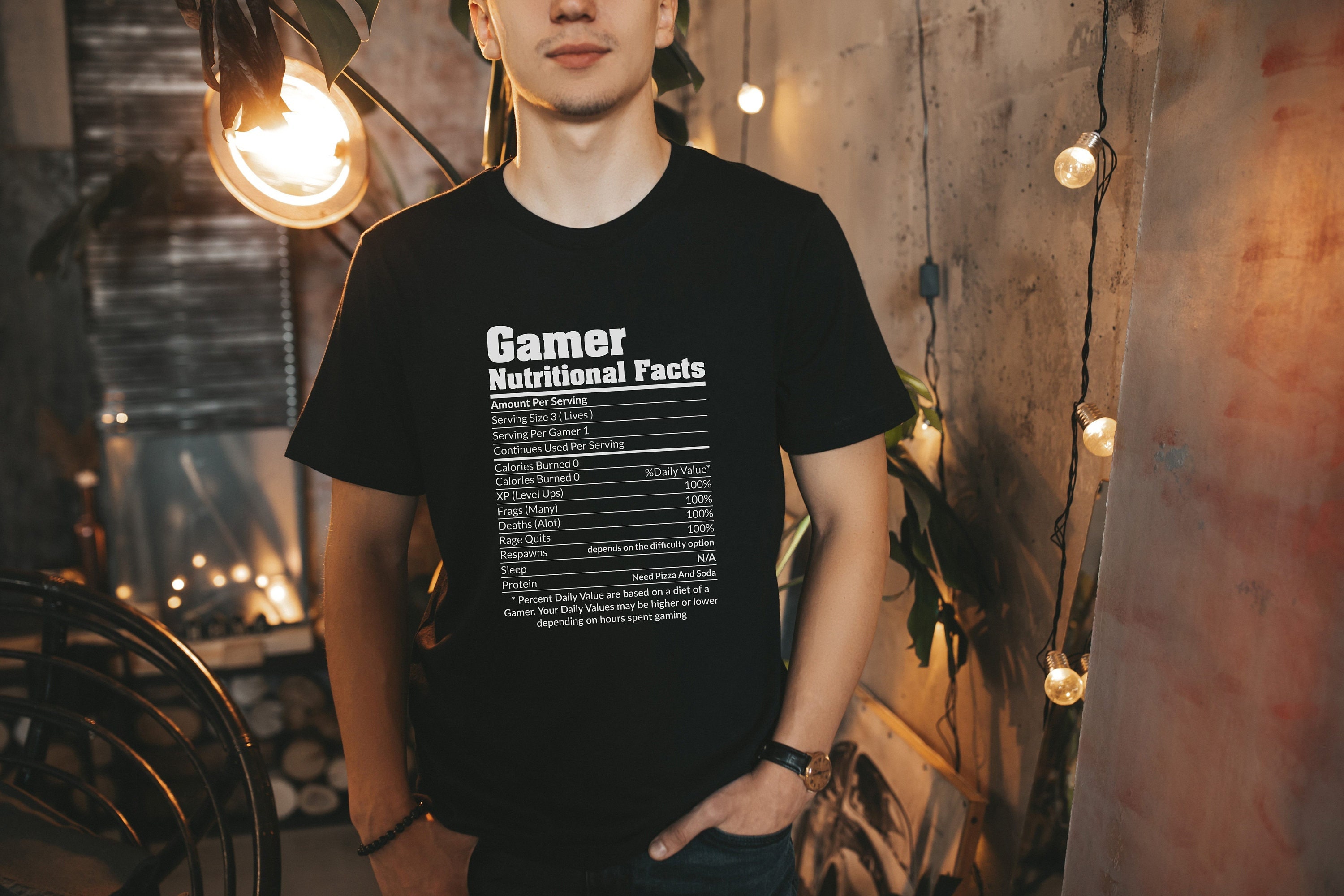 Gamer Nutritional Facts Shirt Funny Gamer Shirt Gamer Gift - Etsy