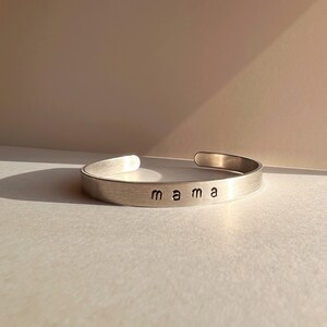 MAMA Hand Stamped Aluminum Bracelet - lower case