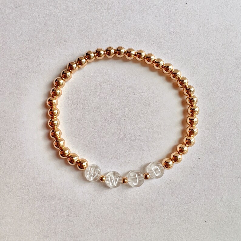 WWJD Gold Plated or Gold Filled Beaded Bracelet Etsy