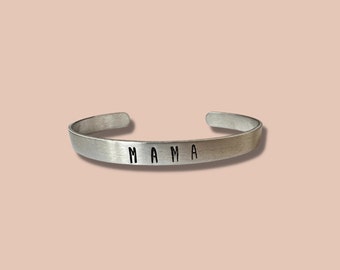 MAMA Hand Stamped Aluminum Bracelet