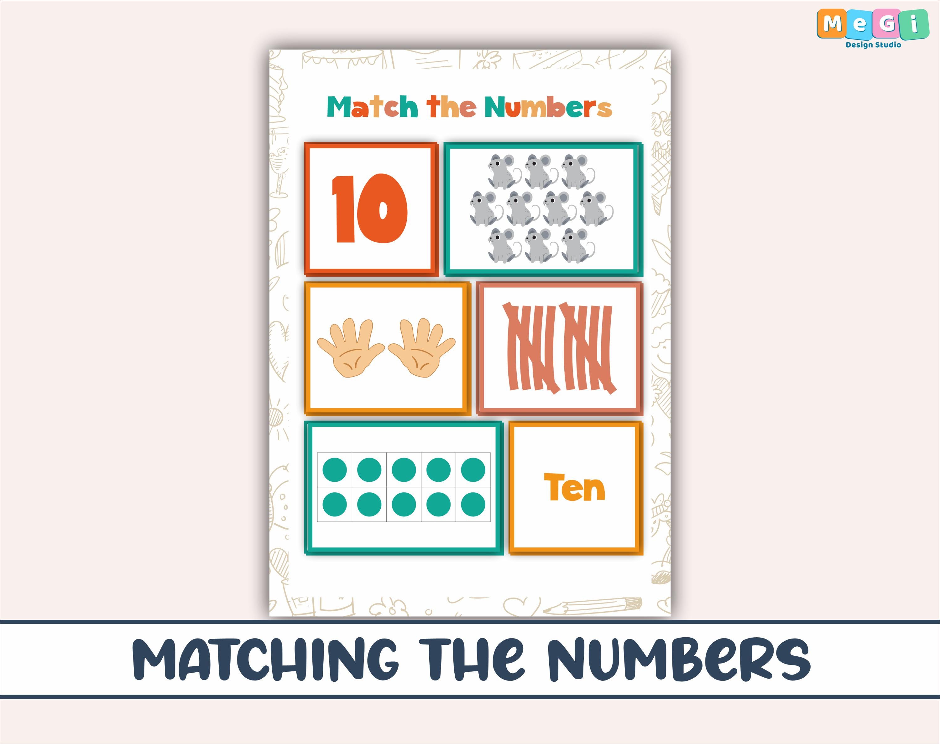 Number Match - Preschool Activity - Count and Match - 1 to 10 Number ...