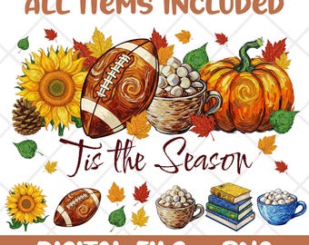 Tis The Season Png, Fall Vibe Digital File, Van Gogh Style Cozy Season Retro Drawing, Fall Sublimation Pumpkin Png, Instant Download File