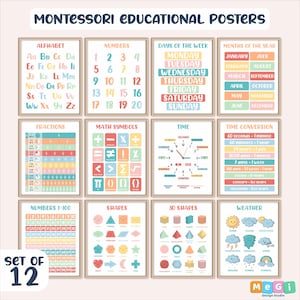 Educational Posters Digital Download, Toddler Learning Posters, ABC Poster Playroom Printable Decor Alphabet Poster Kids Wall Art Homeschool
