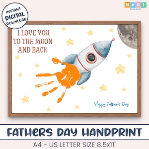 Imprimible para el Día del Padre, Te amo hasta la luna, Recursos para maestros y padres / Manualidades para niños de preescolar y jardín de infantes, Regalo DIY para niños