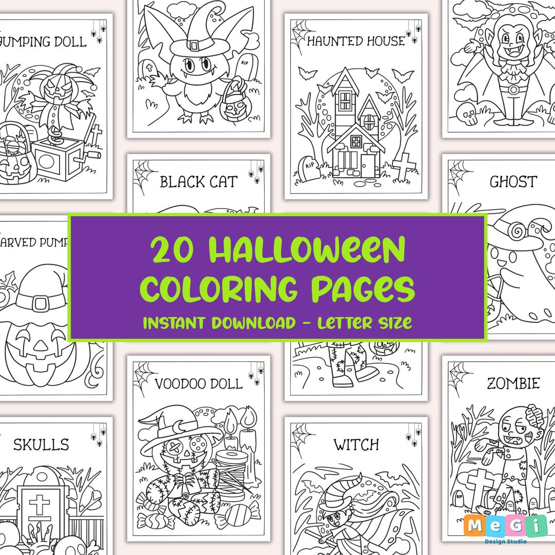 Printable 20 Pages Halloween Coloring Pages for Kids - Preschool ...