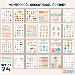 Educational Posters Digital Download, Toddler Learning Posters, ABC Poster Playroom Printable Decor Alphabet Poster Kids Wall Art Homeschool