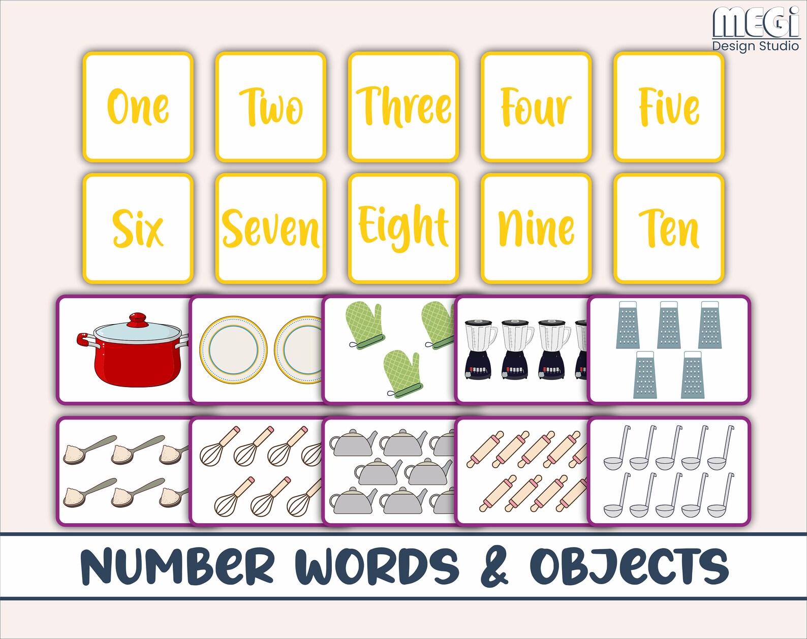 Number Match Preschool Activity Count and Match 1 to 10 Number Matching ...