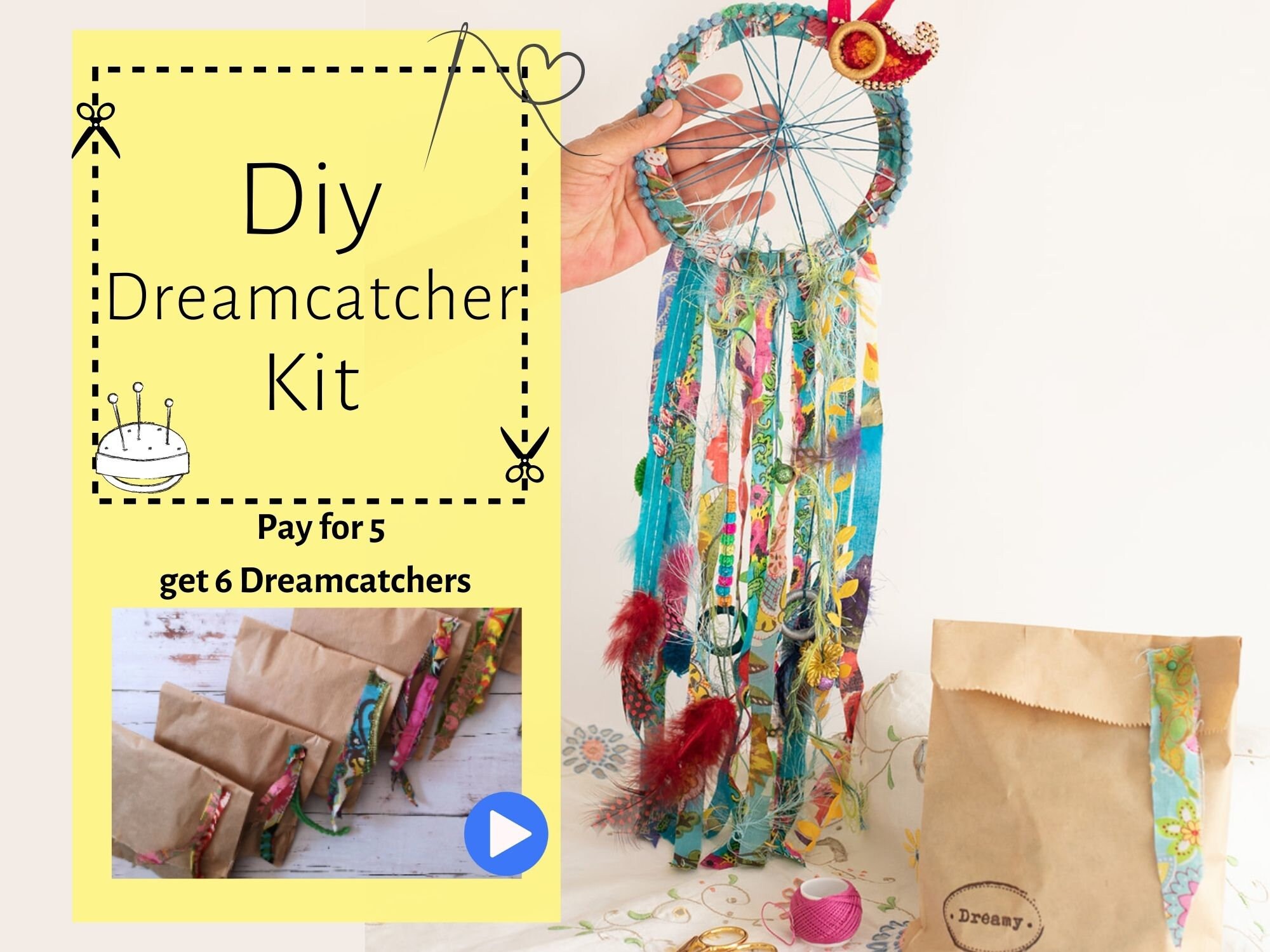 Dream Catcher Kit, DIY Dreamcatcher Kit for Kids, Gifts for Crafty Girls,  Unique Crafts Kit for Girls, Creative Kits, Craft for Christmas 