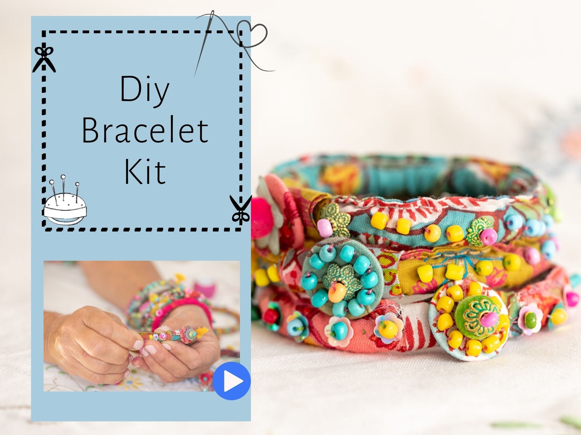 Valentine Craft Kit for Adults, DIY Stretchy Bracelet Kit